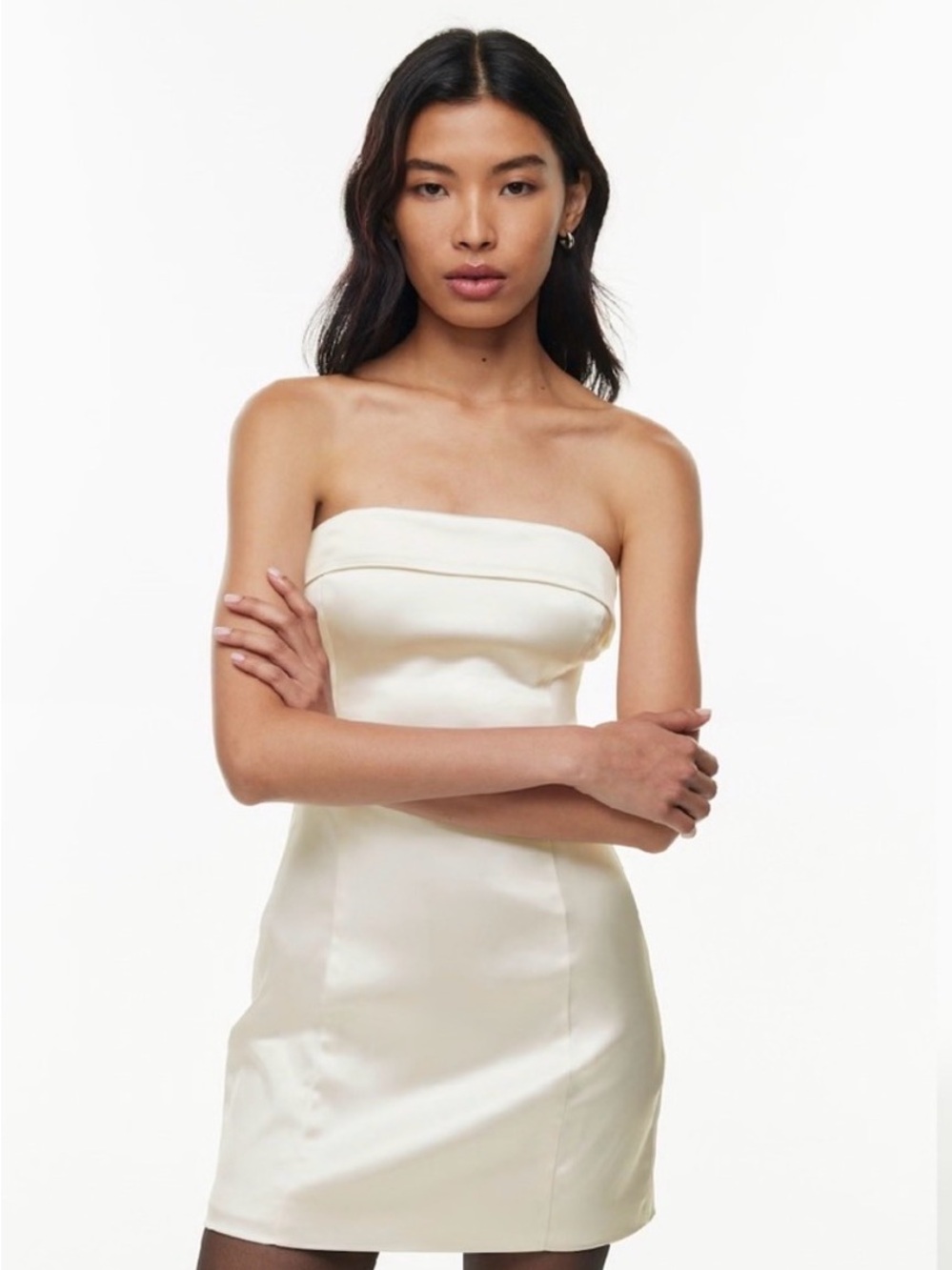 Aritzia Shimmer Satin Tube Dress Strapless satin mini dress Size 4 NWT - Picture 1 of 2